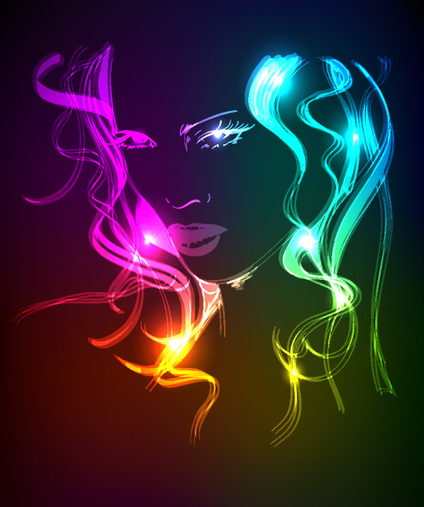 free vector The beauty of light vector drawing
